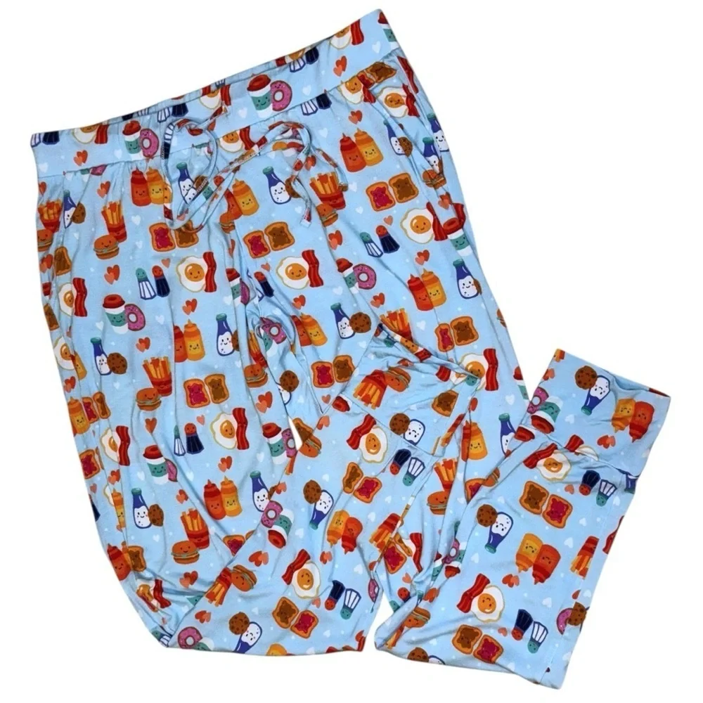 Little Bum Bums Bamboo Pajama Pants Women’s Small – Breakfast Print
